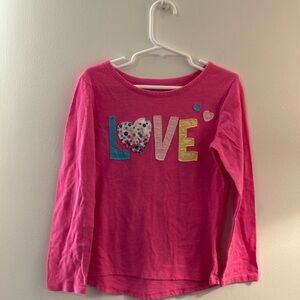 Okie Dokie Pink Long Sleeve Love Tee